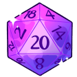 Purple D20 badge